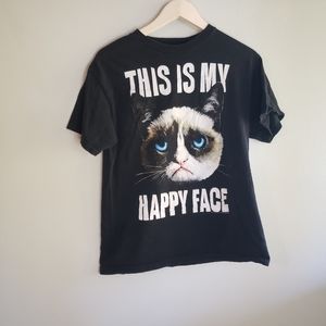 Grumpy cat black short sleeve tshirt medium y2k fashion